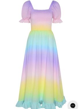 Olivia Rubin Isolde Pastel Ombre Cotton Gauze Dress
